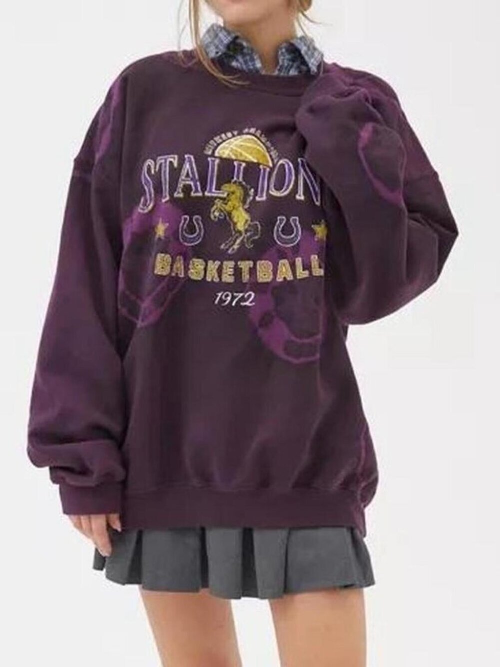 Urban Outfitters Purple Stallions Basketball Sweatshirt Size Small